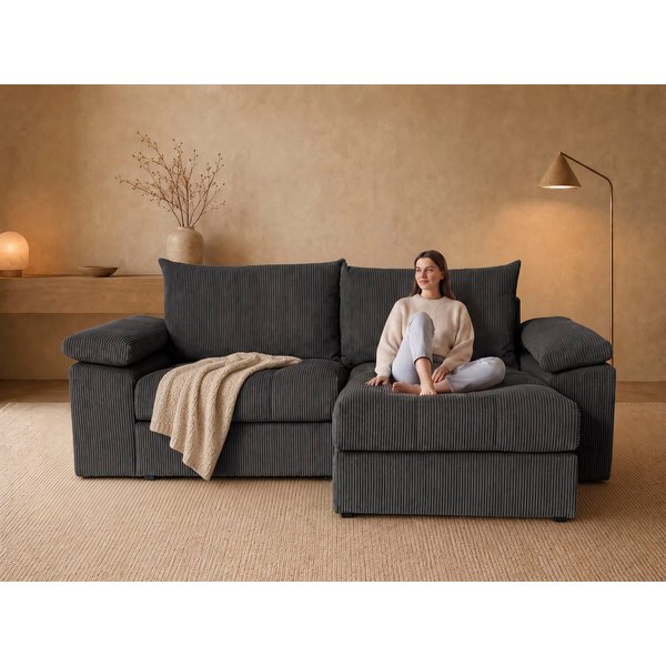 OTTO home Ecksofa Soft&Cosy Pik XL, L-Form, B: 246 cm, Mega Sofa in Cord, Lounge-Komfort mit edler Sitzsteppung, Federkern