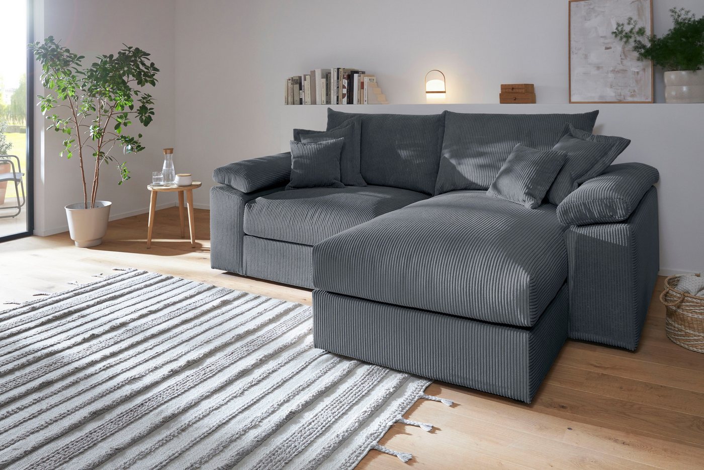 OTTO home Ecksofa Soft&Cosy XL L-Form, B: 246 cm - OTTO. Verlässliche Qualität., Mega-Sofa, Cord oder Chenille-Struktur, mit Federkern & 4 Zierkissen – Bild 2 von 5
