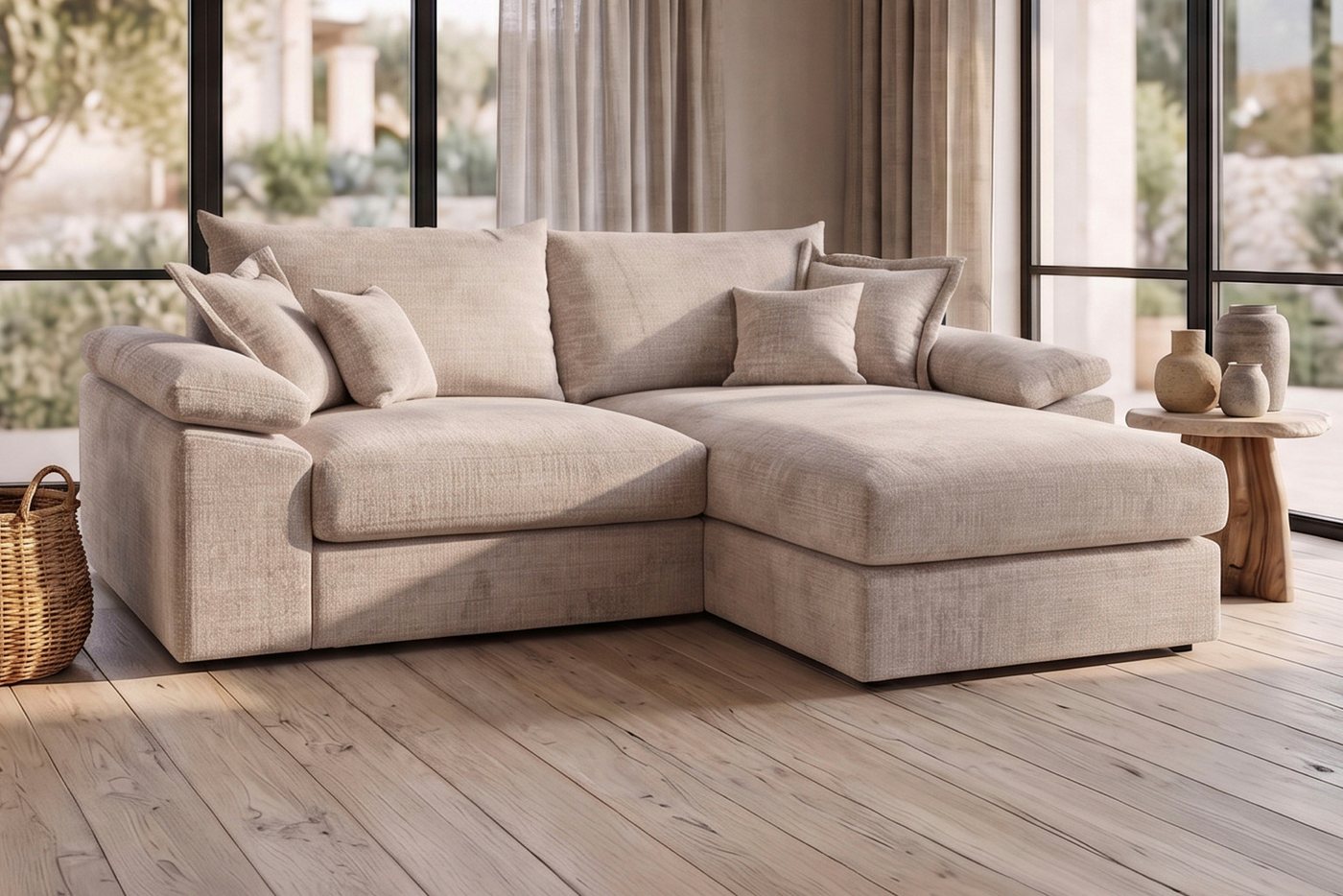 OTTO home Ecksofa Soft&Cosy XL L-Form, B: 246 cm - OTTO. Verlässliche Qualität., Mega-Sofa, Cord oder Chenille-Struktur, mit Federkern & 4 Zierkissen – Bild 2 von 5