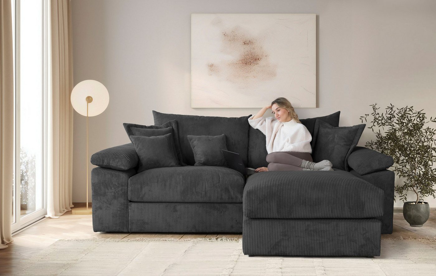 OTTO home Ecksofa Soft&Cosy XL L-Form, B: 246 cm - OTTO. Verlässliche Qualität., Mega-Sofa, Cord oder Chenille-Struktur, mit Federkern & 4 Zierkissen – Bild 2 von 5
