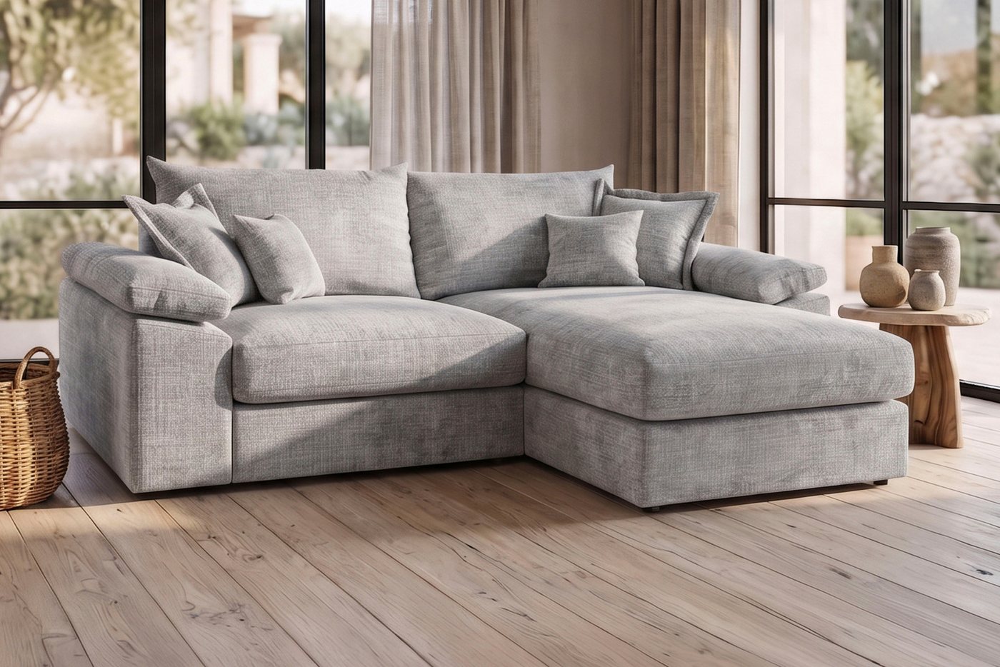 OTTO home Ecksofa Soft&Cosy XL L-Form, B: 246 cm - OTTO. Verlässliche Qualität., Mega-Sofa, Cord oder Chenille-Struktur, mit Federkern & 4 Zierkissen – Bild 2 von 5