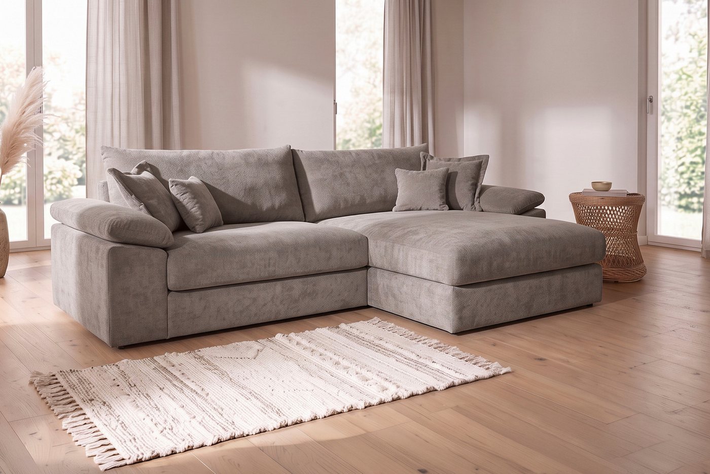 OTTO home Ecksofa Soft&Cosy XXL L-Form, B: 303 cm - OTTO. Verlässliche Qualität., Mega-Sofa, Cord oder Chenille-Struktur, mit Federkern & 4 Zierkissen – Bild 2 von 5