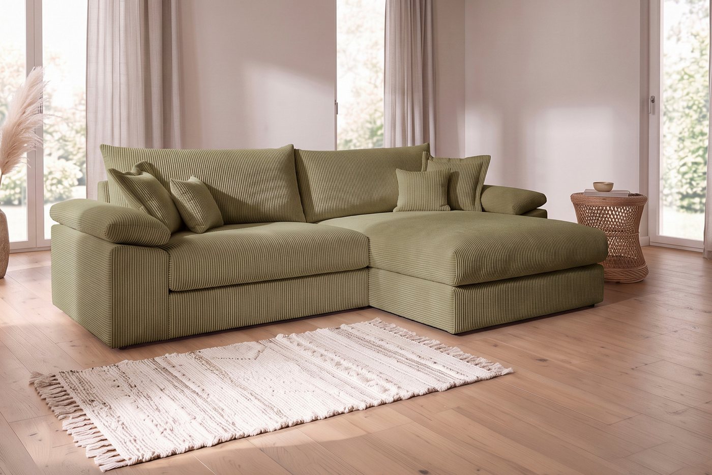 OTTO home Ecksofa Soft&Cosy XXL L-Form, B: 303 cm - OTTO. Verlässliche Qualität., Mega-Sofa, Cord oder Chenille-Struktur, mit Federkern & 4 Zierkissen – Bild 2 von 5