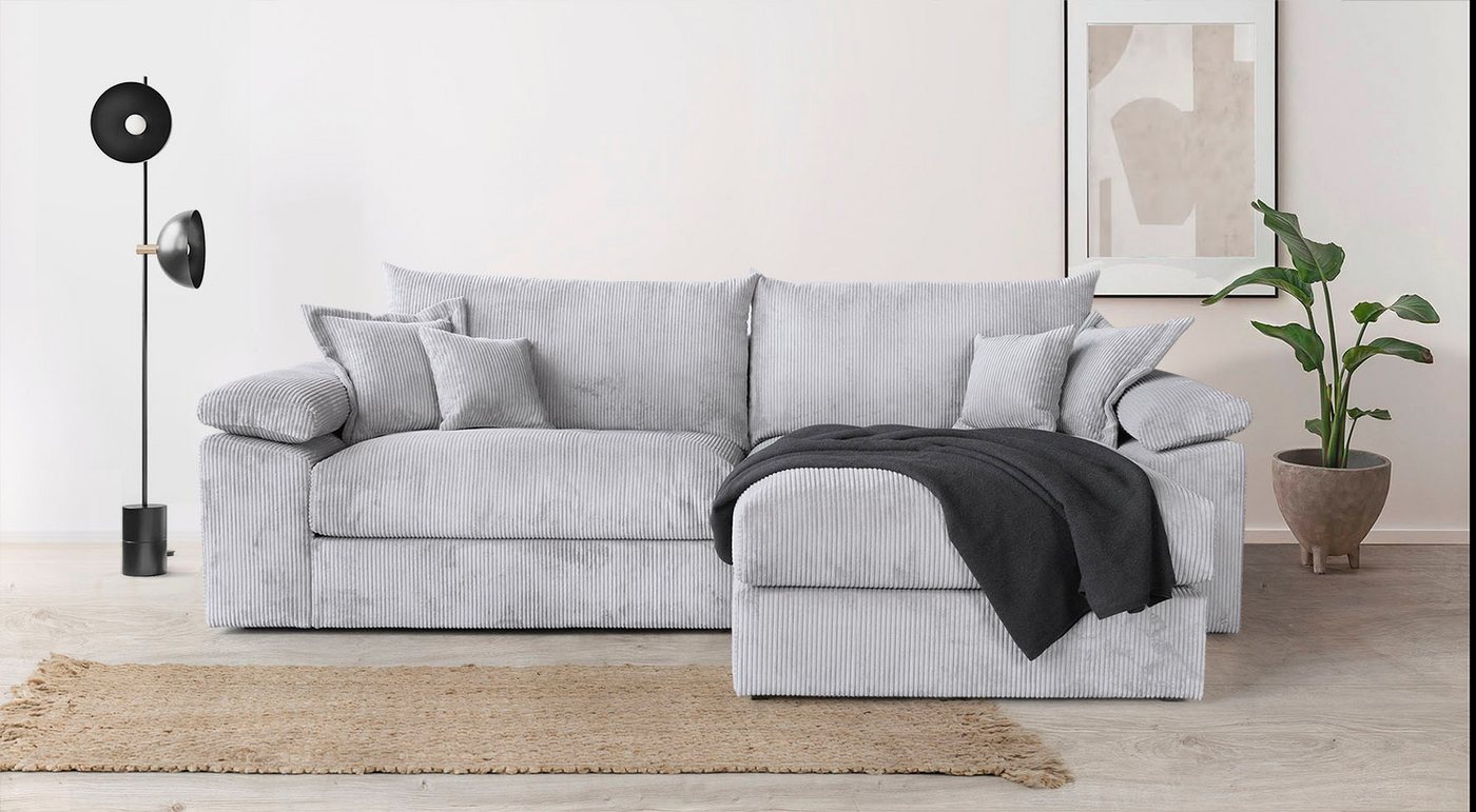 OTTO home Ecksofa Soft&Cosy XXL L-Form, B: 303 cm - OTTO. Verlässliche Qualität., Mega-Sofa, Cord oder Chenille-Struktur, mit Federkern & 4 Zierkissen – Bild 4 von 5