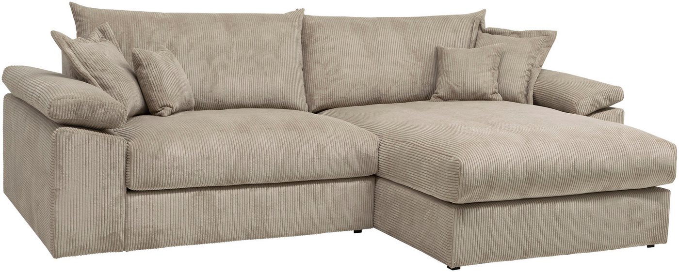 OTTO home Ecksofa Soft&Cosy XXL L-Form, B: 303 cm - OTTO. Verlässliche Qualität., Mega-Sofa, Cord oder Chenille-Struktur, mit Federkern & 4 Zierkissen – Bild 2 von 5