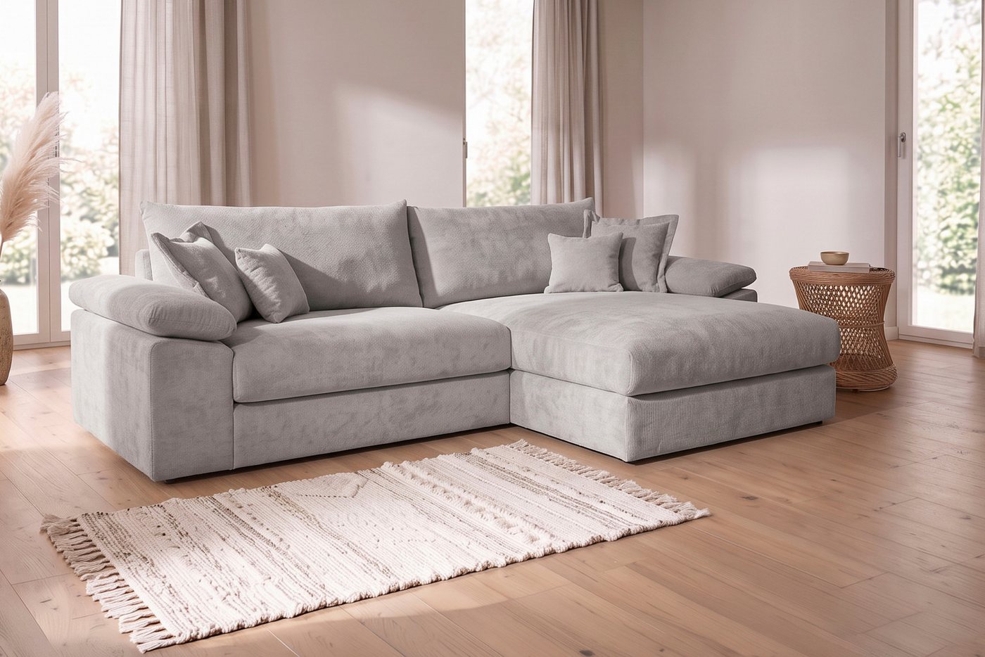 OTTO home Ecksofa Soft&Cosy XXL L-Form, B: 303 cm - OTTO. Verlässliche Qualität., Mega-Sofa, Cord oder Chenille-Struktur, mit Federkern & 4 Zierkissen – Bild 2 von 5