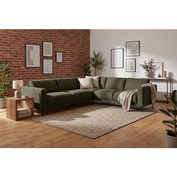 OTTO home Ecksofa Sveeva, L-Form, B.288 cm, schwarze Metallfüße, langlebiger Webstoff, mit Wellenunterfederung, viele Farben
