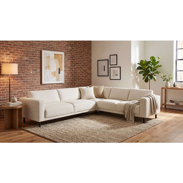 OTTO home Ecksofa Sveeva, L-Form, B.288 cm, schwarze Metallfüße, langlebiger Webstoff, mit Wellenunterfederung, viele Farben