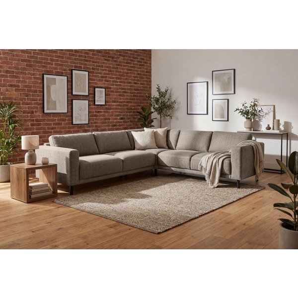 OTTO home Ecksofa Sveeva, L-Form, B.288 cm, schwarze Metallfüße, langlebiger Webstoff, mit Wellenunterfederung, viele Farben