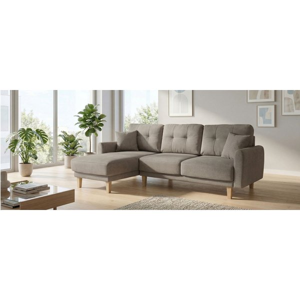 OTTO home Ecksofa TRIPLO optionale Schlafsofa mit Bettkasten, Maße B/T/H: 234/164/89 cm, L-Form wahlweise mit Bettfunktion - Liegefläche 132x210 cm