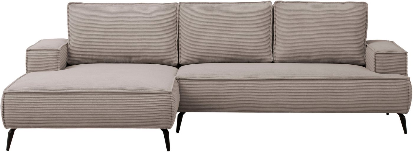 OTTO home Ecksofa TVINNU Cord, L-Form, Breite 275 cm, wahlweise Recamiere rechts/links, schwarze Füße, bequemer Sitzkomfort – Bild 2 von 5