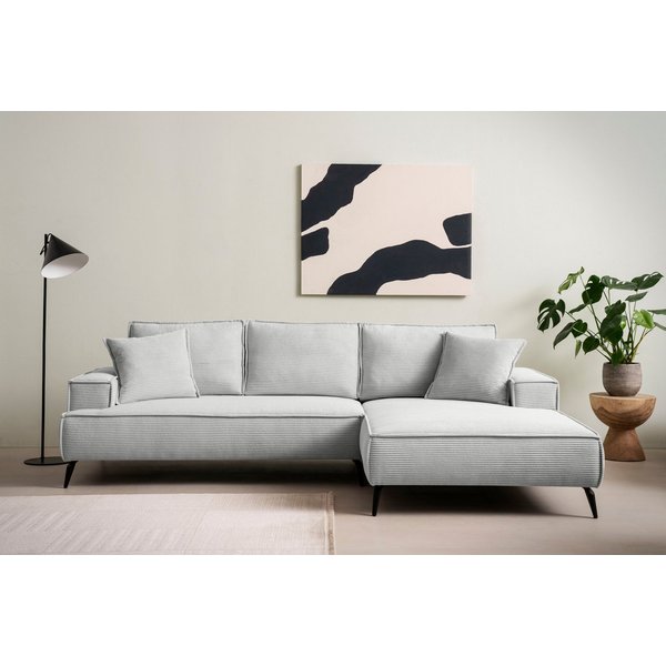 OTTO home Ecksofa TVINNU Cord, L-Form, Breite 275 cm, wahlweise Recamiere rechts/links, schwarze Füße, bequemer Sitzkomfort