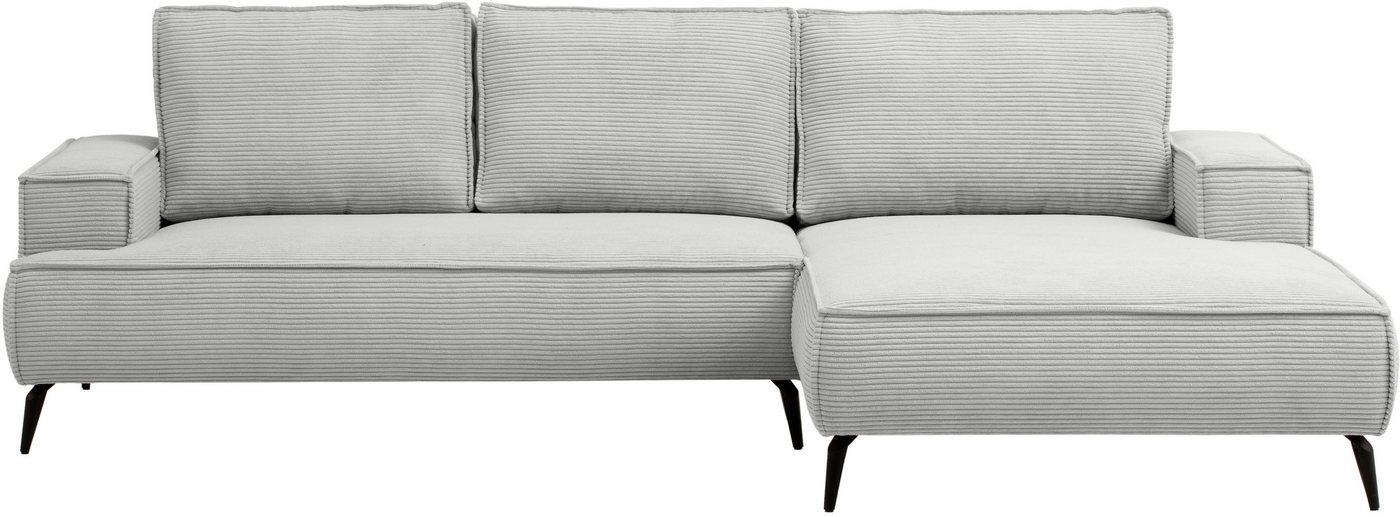 OTTO home Ecksofa TVINNU Cord, L-Form, Breite 275 cm, wahlweise Recamiere rechts/links, schwarze Füße, bequemer Sitzkomfort – Bild 2 von 5