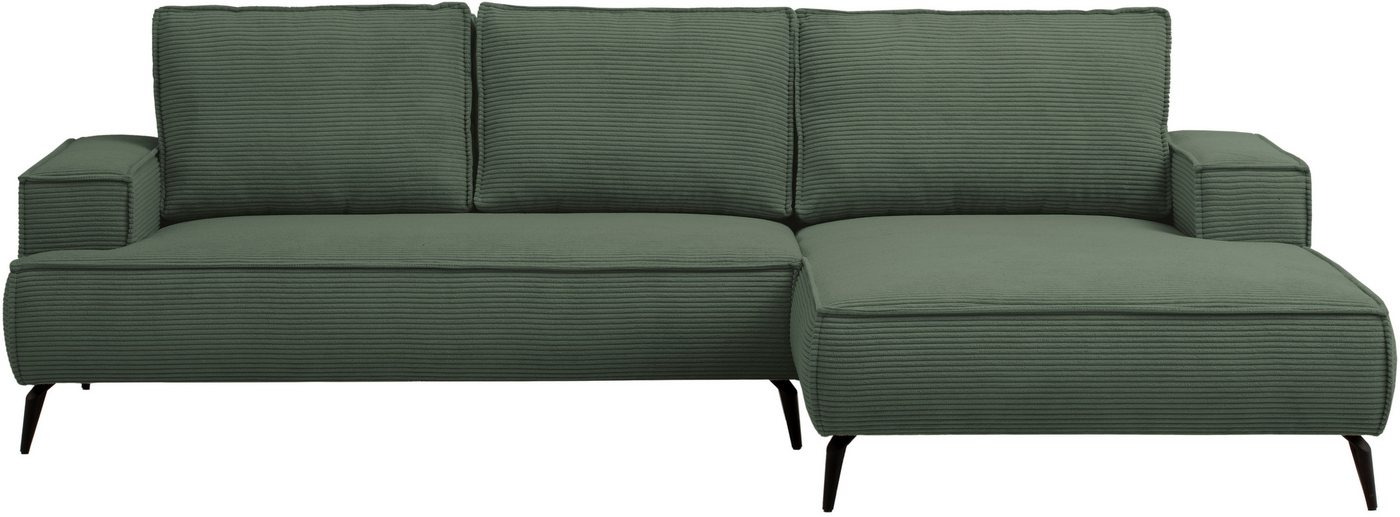 OTTO home Ecksofa TVINNU Cord, L-Form, Breite 275 cm, wahlweise Recamiere rechts/links, schwarze Füße, bequemer Sitzkomfort – Bild 2 von 5