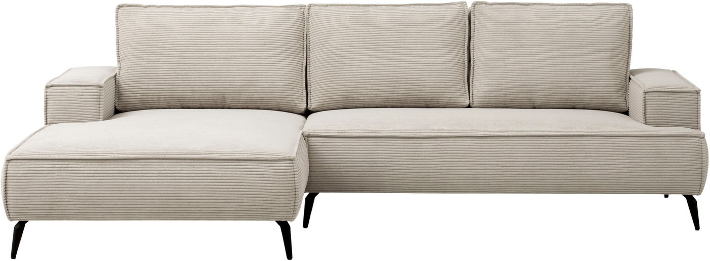 OTTO home Ecksofa TVINNU Cord, L-Form, Breite 275 cm, wahlweise Recamiere rechts/links, schwarze Füße, bequemer Sitzkomfort – Bild 2 von 5