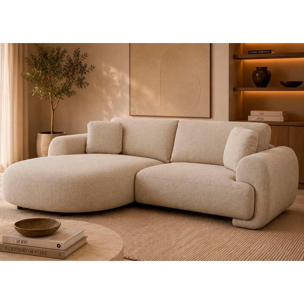 OTTO home Ecksofa YllSY L-Form, 231cm - OTTO. Verlässliche Qualität., Struktur-Bezug, Tonnentaschen-Federkern