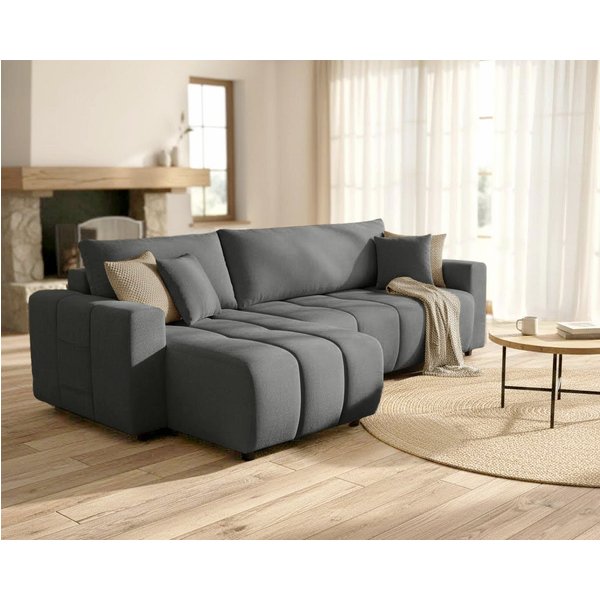 OTTO home Ecksofa YLVAA L-Form, 241 cm - OTTO. Verlässliche Qualität., Schlaffunktion (132/200), Bettkasten, Feinstruktur-Bezug
