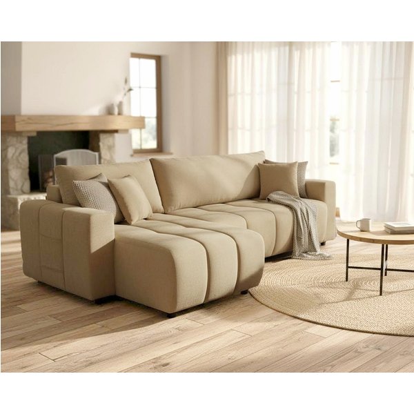 OTTO home Ecksofa YLVAA L-Form, 241 cm - OTTO. Verlässliche Qualität., Schlaffunktion (132/200), Bettkasten, Feinstruktur-Bezug