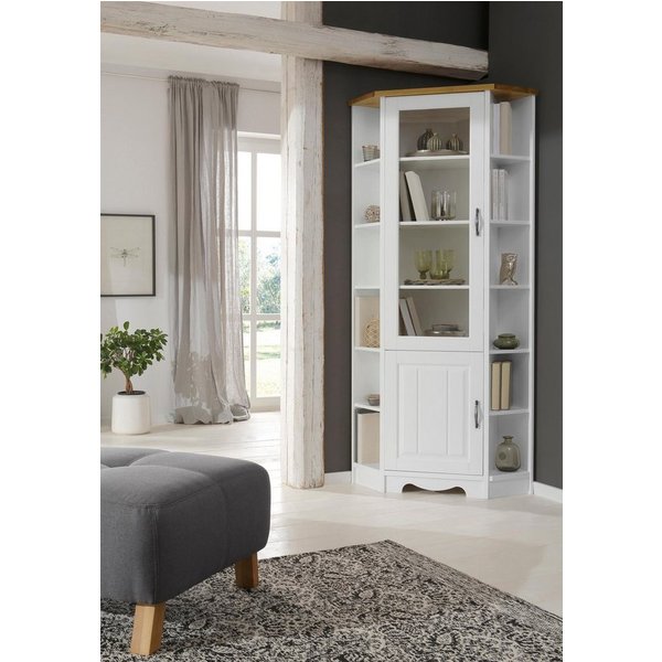OTTO home Eckvitrine Trinidad Höhe 188 cm, FSC® zertifiziertes Massivholz
