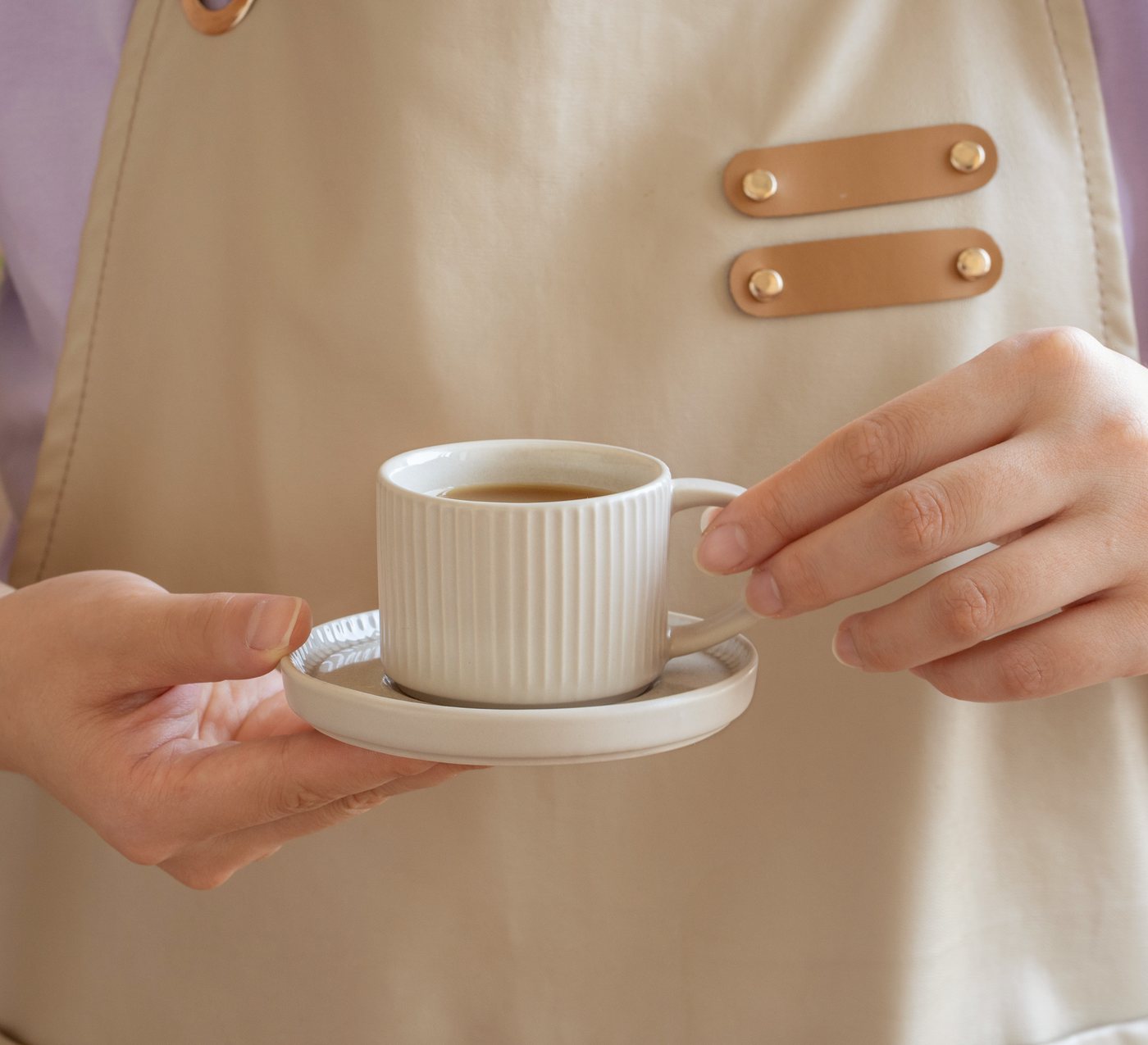 OTTO home Espressotasse Ylvii, 12er Set, bestehend aus 6 Tassen + 6 Untertassen, 12-tlg., Steinzeug, für 6 Personen, spülmaschinenfest und mikrowellengeeignet,  – Bild 2 von 5
