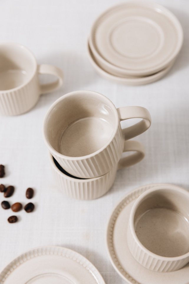 OTTO home Espressotasse Ylvii, 12er Set, bestehend aus 6 Tassen + 6 Untertassen, 12-tlg., Steinzeug, für 6 Personen, spülmaschinenfest und mikrowellengeeignet,  – Bild 5 von 5