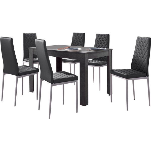 OTTO home Essgruppe Brooklynn, (Set, 5-tlg), 4 Stühle mit einem pflegeleichten Kunstleder Bezug, 1 Tisch