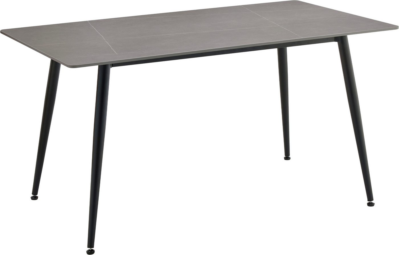OTTO home Essgruppe Juniper, Set, 5-tlg., (Set, 5-tlg., 4 Stühle + 1 Esstisch), Tisch 140x80cm in Sinterstein-Keramikoptik mit 4 Stühlen, 360° drehbar – Bild 4 von 5