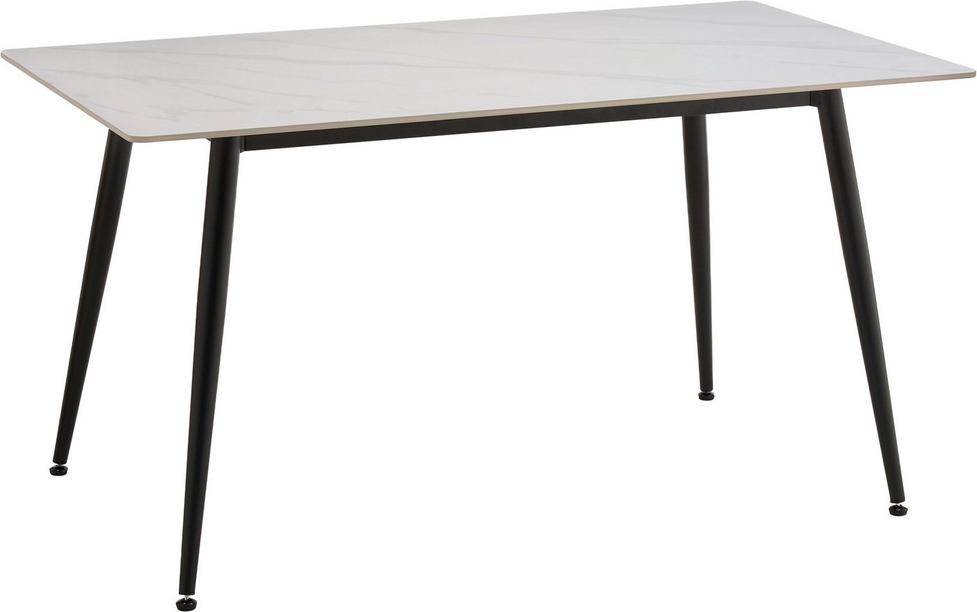 OTTO home Essgruppe Juniper, Set, 5-tlg., (Set, 5-tlg., 4 Stühle + 1 Esstisch), Tisch 140x80cm in Sinterstein-Keramikoptik mit 4 Stühlen, 360° drehbar – Bild 4 von 5