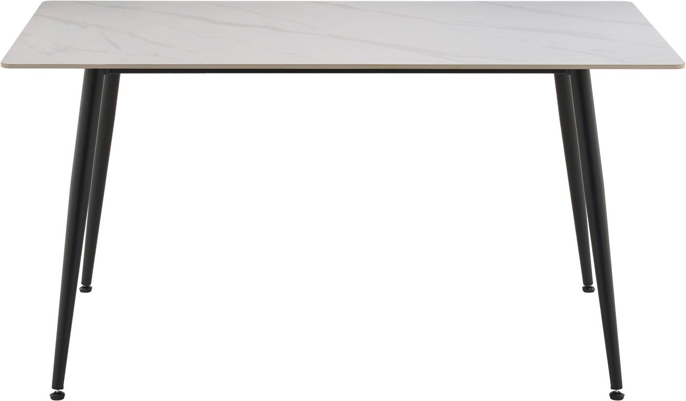 OTTO home Essgruppe Juniper, Set, 5-tlg., (Set, 5-tlg., 4 Stühle + 1 Esstisch), Tisch 140x80cm in Sinterstein-Keramikoptik mit 4 Stühlen, 360° drehbar – Bild 5 von 5