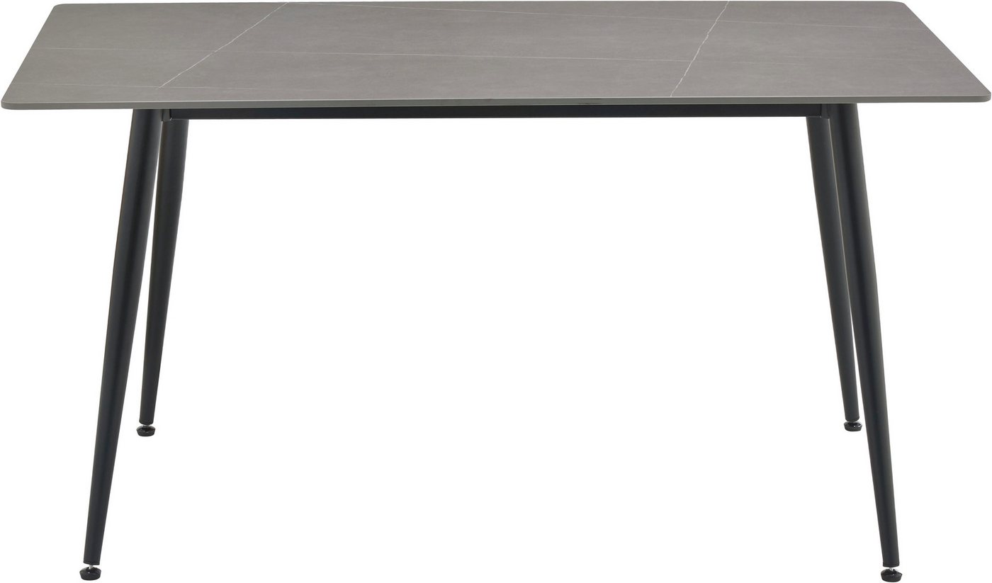 OTTO home Essgruppe Juniper, Set, 5-tlg., (Set, 5-tlg., 4 Stühle + 1 Esstisch), Tisch 140x80cm in Sinterstein-Keramikoptik mit 4 Stühlen, 360° drehbar – Bild 5 von 5