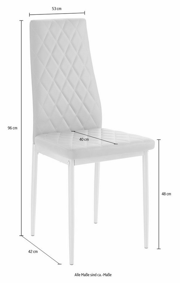 OTTO home Essgruppe Tisch, Stuhl, (Set, 5-tlg., 5tlg. Set. Tisch 120 cm plus 4 Stühle), Tisch 120 cm, 4 Stühle in Lederoptik – Bild 5 von 5