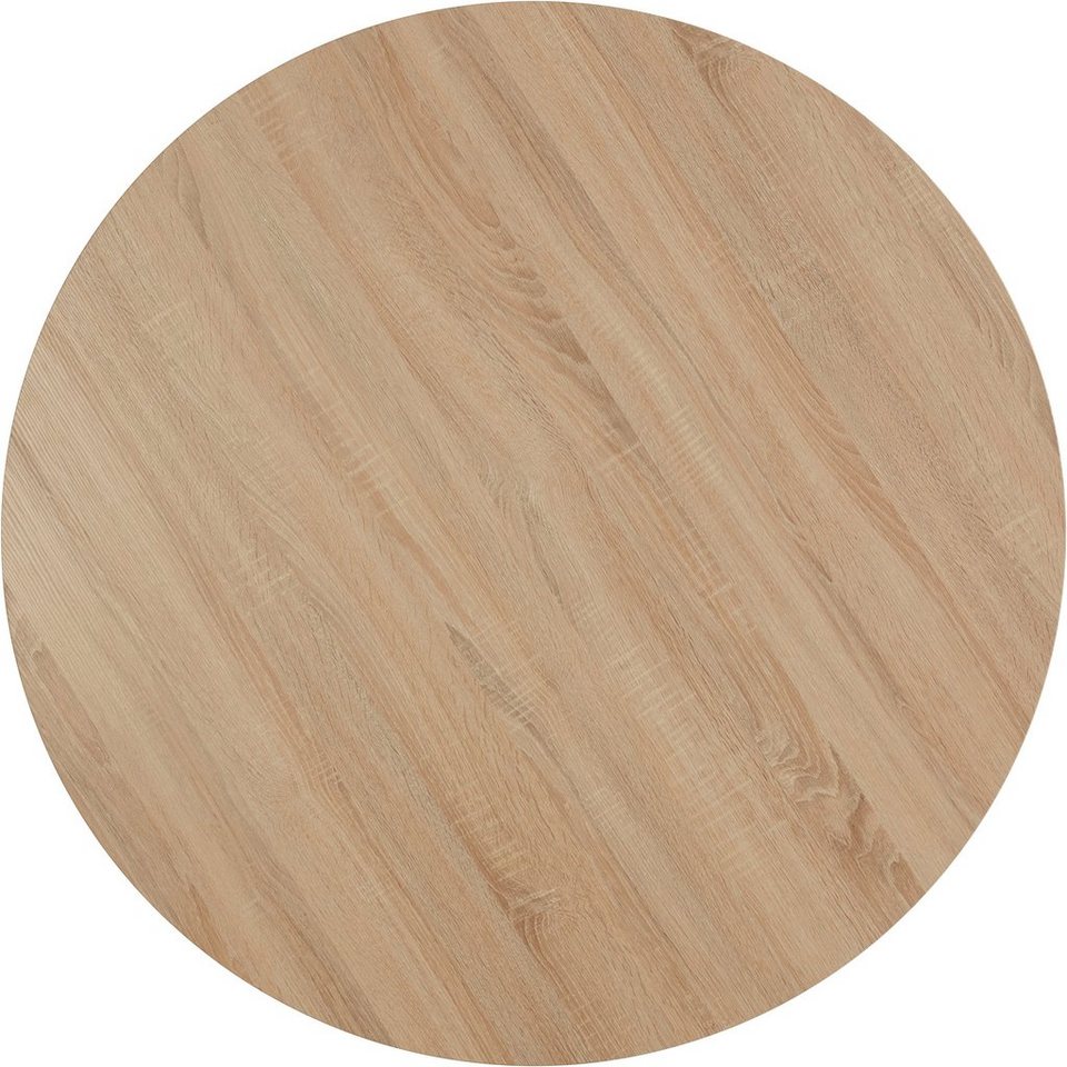OTTO home Esstisch Anja (Küchentisch, Tisch, Runder Tisch), Kreuzfußgestell aus Metall, Naturholz Optik Tischplatte – Bild 4 von 5