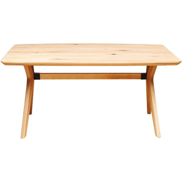 OTTO home Esstisch Arco Küchentisch, Tisch, Speisetisch, Esszimmertisch, Familientisch, 4 cm Tischplatte, Eiche geölt, Schweizer Kante & gekreuzte Beine
