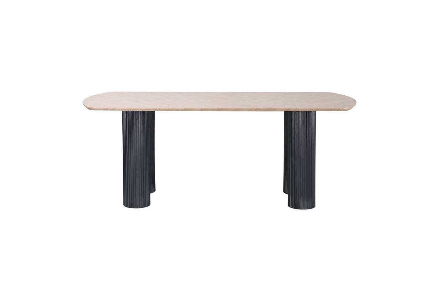 OTTO home Esstisch Bessonville, Tischplatte in Fischgrätoptik, Beine mit Rillenstruktur, Höhe 76 cm – Bild 4 von 5