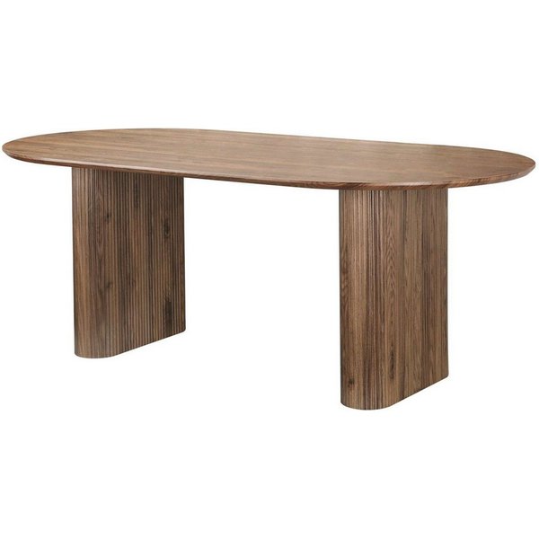 OTTO home Esstisch Bostonia, ovaler Esstisch, Beine mit Rillenstruktur, pflegeleicht, Höhe 76 cm