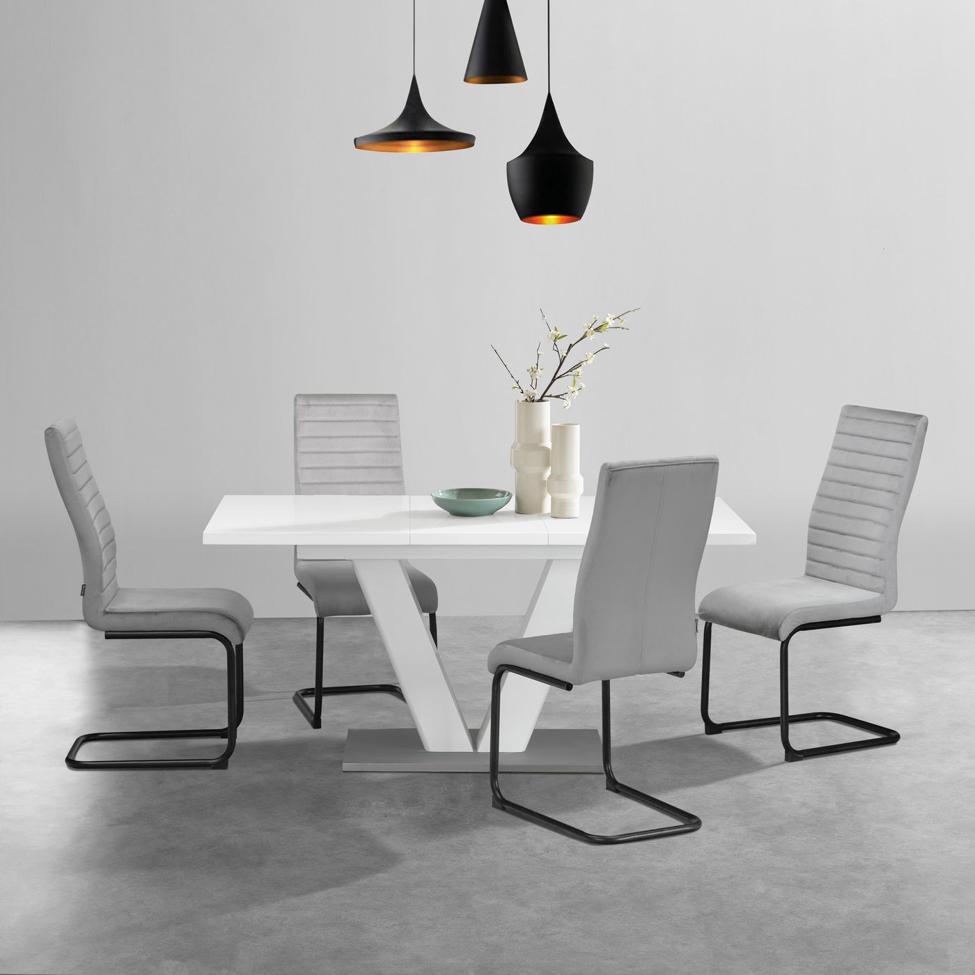 OTTO home Esstisch Elbach, Hochglanz weiß, Ausziehtisch 120-160 cm, Esszimmer – Bild 3 von 5