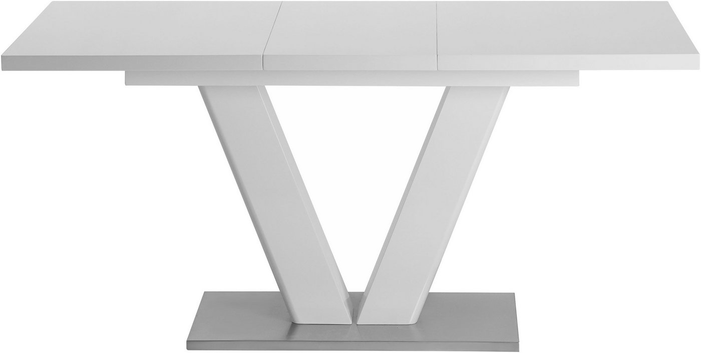OTTO home Esstisch Elbach, Hochglanz weiß, Ausziehtisch 120-160 cm, Esszimmer – Bild 4 von 5