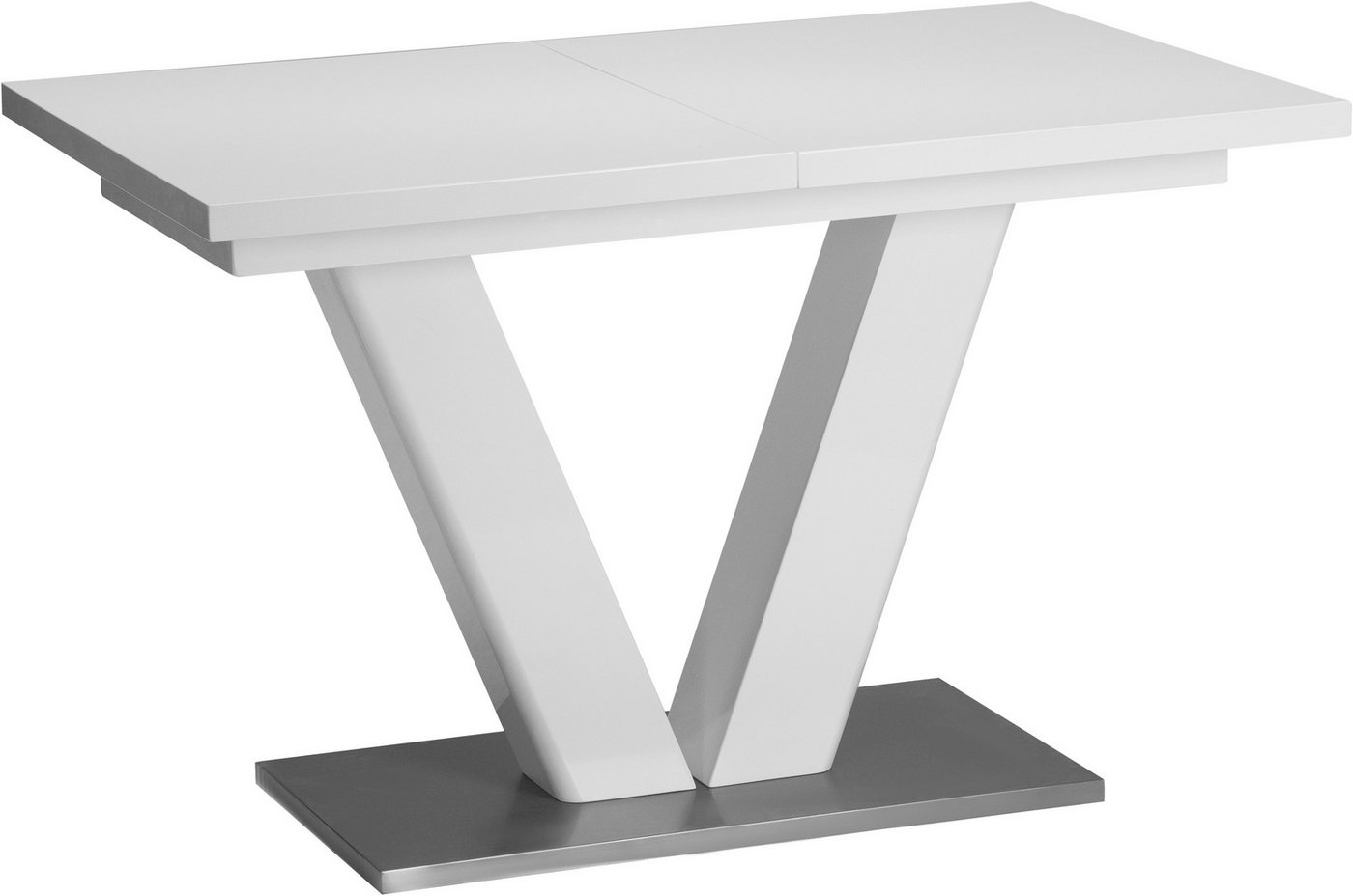 OTTO home Esstisch Elbach, Hochglanz weiß, Ausziehtisch 120-160 cm, Esszimmer – Bild 5 von 5