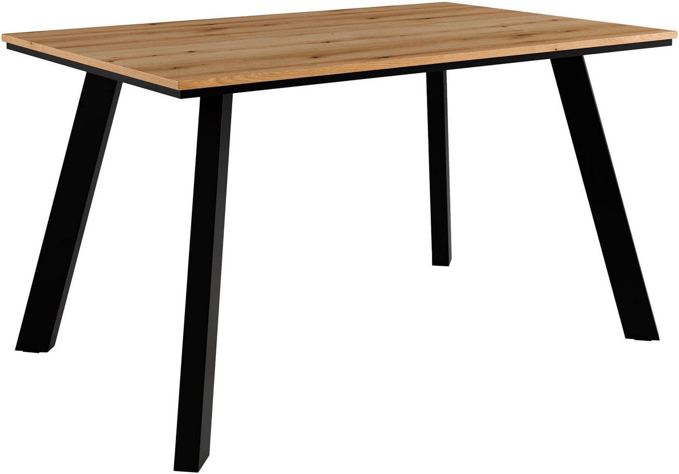 OTTO home Esstisch Genf, extra viel Beinfreiheit, natürliches Eichedekor, pflegeleichter Küchentisch, Breite 140 cm, Evoke Eichenachbildung – Bild 5 von 5