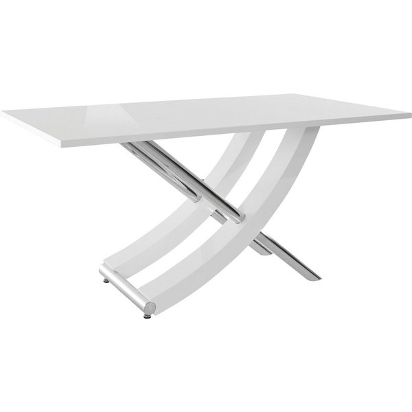 OTTO home Esstisch Kaleo, Hochglanz, mit Chromabsetzen, Breite 160 cm