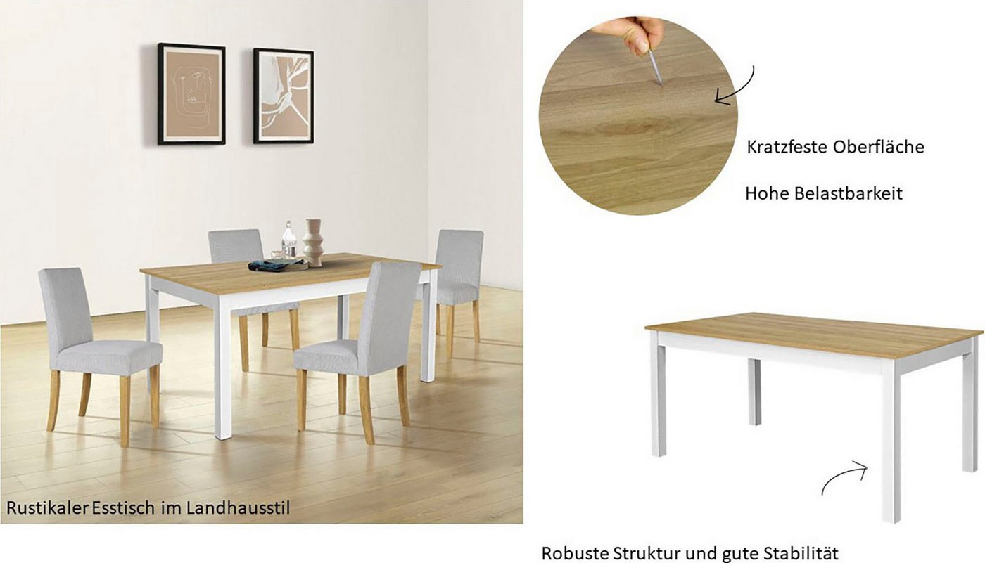 OTTO home Esstisch Olst, im Landhaus Stil mit pflegeleichter Oberfläche, verschiedene Größen – Bild 5 von 5