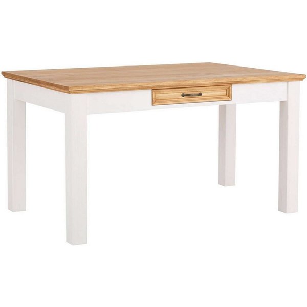 OTTO home Esstisch Selma, mit Schublade, aus massivem Kiefernholz, Breite 140 oder 180 cm