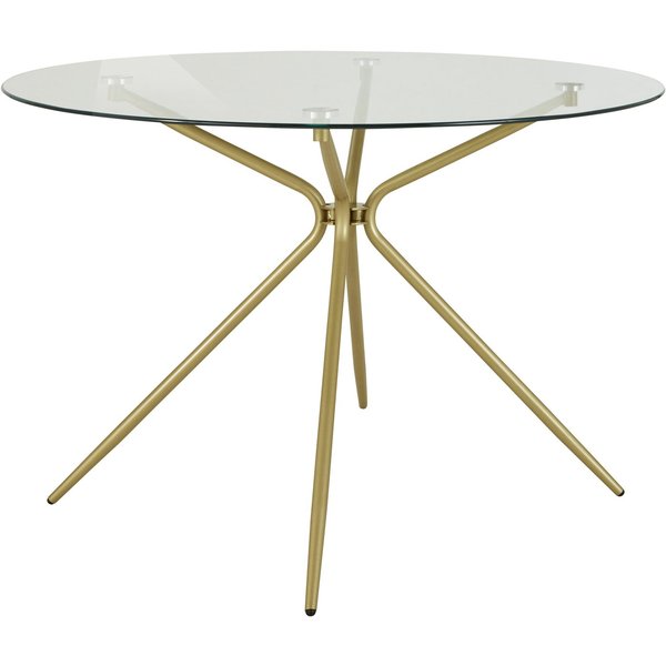 OTTO home Esstisch Silvi, TOPSELLER! (Esstisch, Glastisch, Küchentisch, OTTOs Choice), rund, Ø 110 cm, Metallgestell in messingfarben