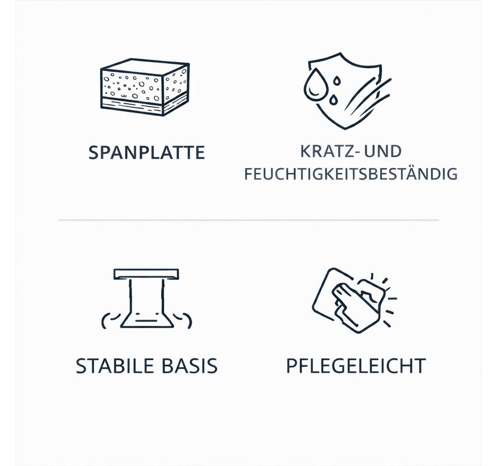 OTTO home Esstisch Square Säulentisch, Küchentisch, Bistrotisch, Kompakt-Esstisch, Quadratischer Esstisch, verschiedene Farben erhältlich, Breite: 70 cm – Bild 4 von 5