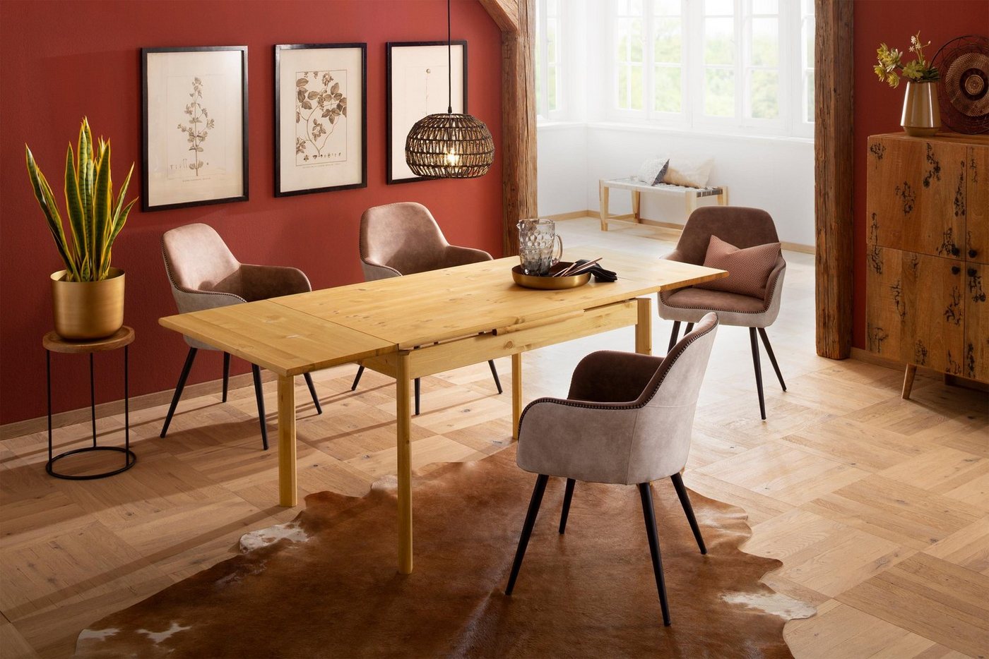 OTTO home Esstisch Tirza, Tisch, Speisetisch, aus massiver Kiefer, FSC® zertifiziert, mit Auszugsfunktion – Bild 2 von 5