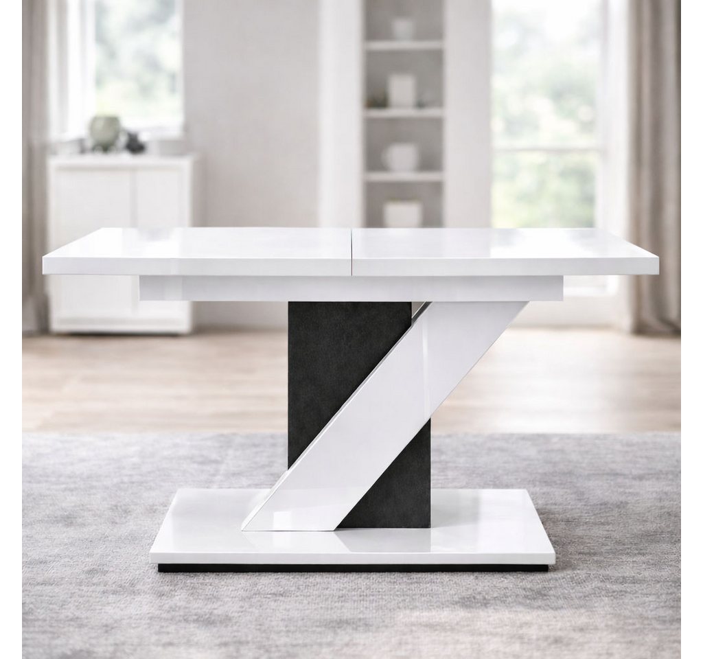 OTTO home Esstisch Veneto, Säulentisch, Speisetisch, Küchentisch, ausziehbar bis 160 cm, Platz für bis zu 6 Personen, verlängerbar durch Einlegeplatte – Bild 2 von 5