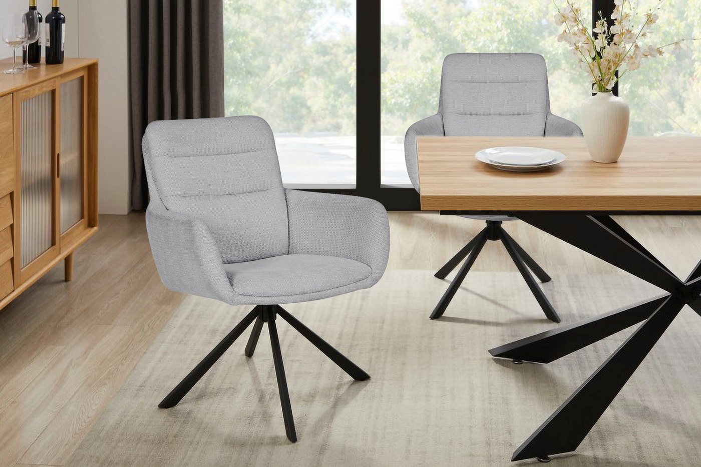 OTTO home Esszimmerstuhl Asly (Set, 2 St), mit hochwertigem Webstoff, Metallgestell und 360°-Funktion – Bild 2 von 5