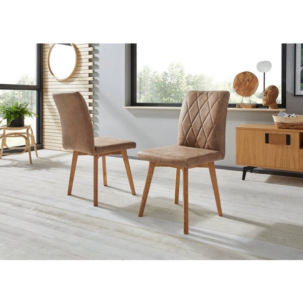 OTTO home Esszimmerstuhl Brest (Set, 2 St), Gestell aus Eiche Massivholz geölt