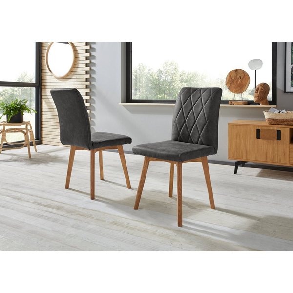 OTTO home Esszimmerstuhl Brest (Set, 2 St), Gestell aus Eiche Massivholz geölt