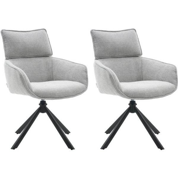 OTTO home Esszimmerstuhl Cusey, 360° drehbar, extra dicke Polsterung, 2er-Set (Set, 2 St), mit 360° Metallfuß, Komfort-Rückenlehne und hautfreundlichem Webstoff
